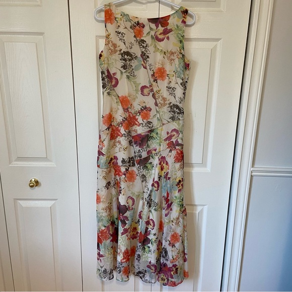 Sundance 100% Silk Floral Midi Length Sleeveless Summer Dress Size 6 Flaw - Picture 9 of 13